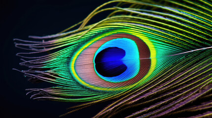 Obraz premium peacock feather close up