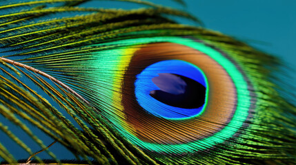 Obraz premium peacock feather close up