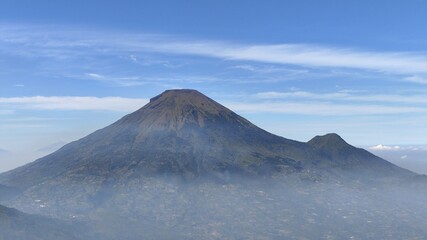 Fototapeta premium Aerial view of Beautiful natural scenery mountain in Indonesia
