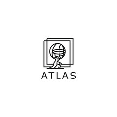 Atlas world black logo icon design illustration