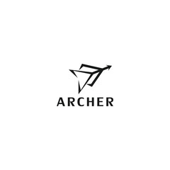 Archer logo design template vector illustration
