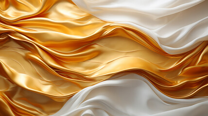 Fototapeta premium Abstract background of orange and yellow liquid with some smooth lines in it. 3d render