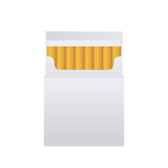 Opened Clear Blank Empty and with Cigarettes Pack Box Set Isolated on white Background. Design Template. Smoke Problem Concept, Tobacco, Cigarette Mockup. Front view. Vector illustration