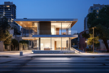 Obraz premium empty street with urban background.