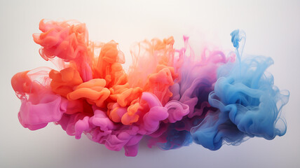 Rainbow Smoke. 3D Render. Colored Background