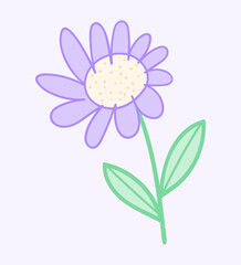 vector daisy flower illustration design in pastel colors