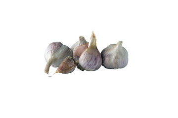 Shadowless image of garlic on a white background.