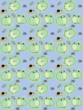 seamless pattern with frog for background image and
fabric pattren design