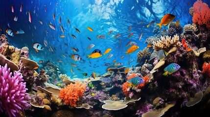 Obraz na płótnie Canvas Coral reef with marine life