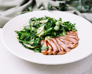 Mixed salad with smoked duck breast