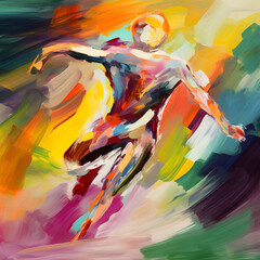 Sport abstract colors forms movement one generative AI