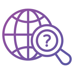 Globe with magnifying glass, trendy icon of global search, international search