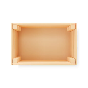 3d wooden box.