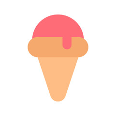 ice cream cone flat icon