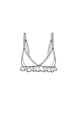 woman ruffle detail,strapy bra fashion vector