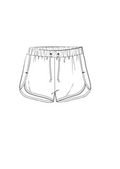 woman elastic waist sport shorts fashion vector	