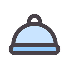 food tray flat line icon
