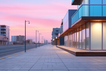 Obraz premium empty street with urban building