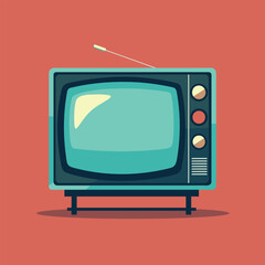 Old television illustration. Analogue retro TV. Vector stock	