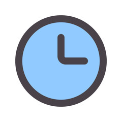 clock flat line icon