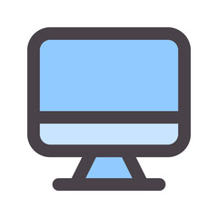 computer flat line icon