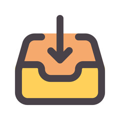 inbox flat line icon