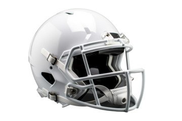Side view of white football helmet