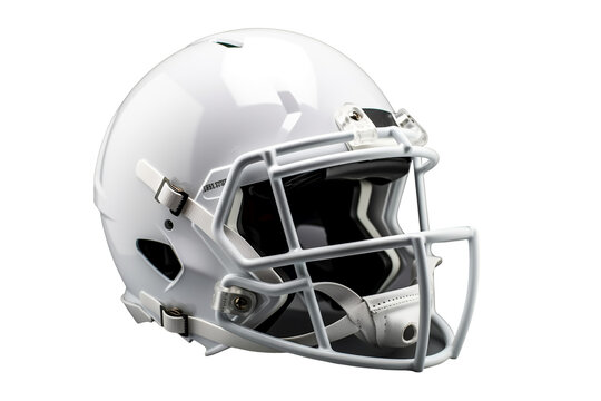 Side view of white football helmet