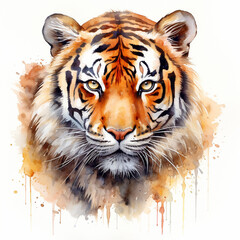 Amur tiger watercolor
