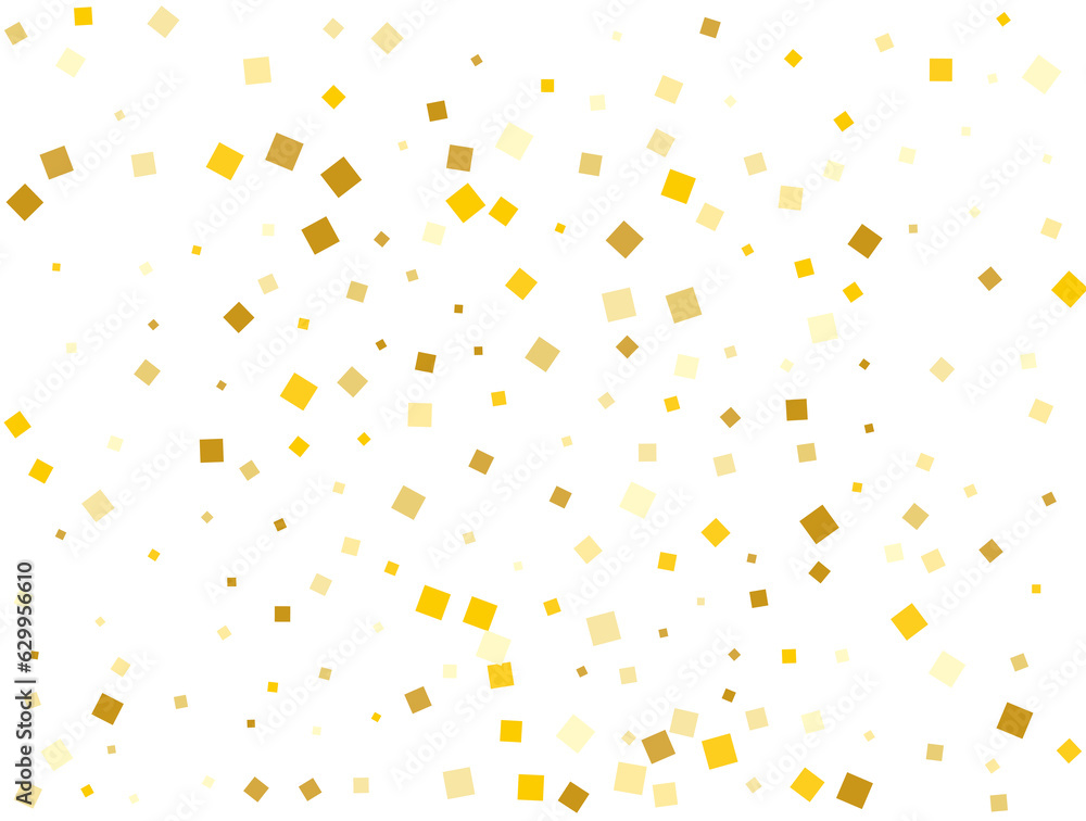 Wall mural golden christmas square confetti. vector illustration