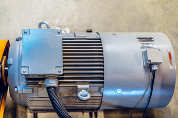 Industrial factory compressor for production line close up - obrazy, fototapety, plakaty