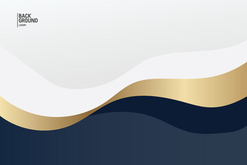 Golden navy background. Fluid banner template vector illustration. Luxury background.