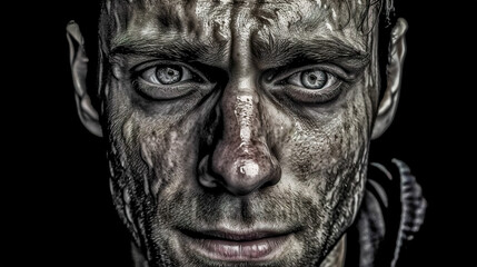 portrait of a man with wrinkles on his face, made with Generative AI