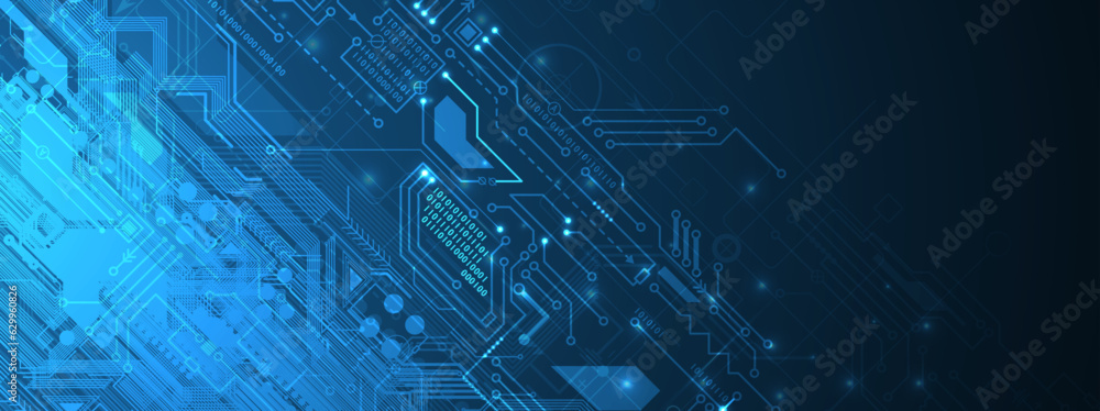 Poster Abstract circuit board futuristic technology processing background