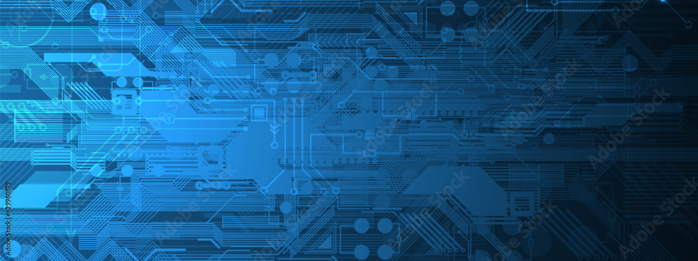 Poster Abstract circuit board futuristic technology processing background