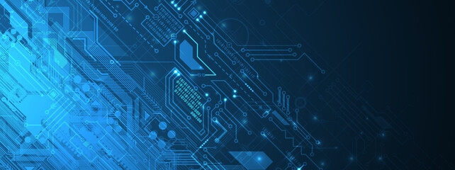 Abstract circuit board futuristic technology processing background