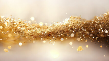 Light shiny golden glitter background