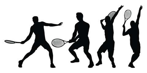 Male Playing Tennis or man Tennis player vector illustration