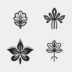 Flower icon collection - vector illustration