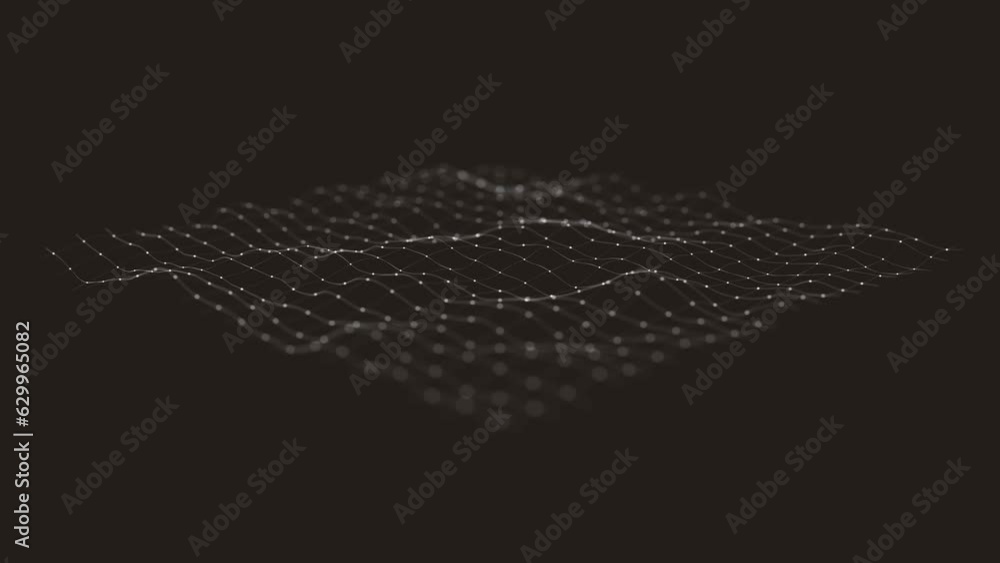 Poster abstract minimal mesh waving background/ 4k animation of an abstract fractal background with mesh su