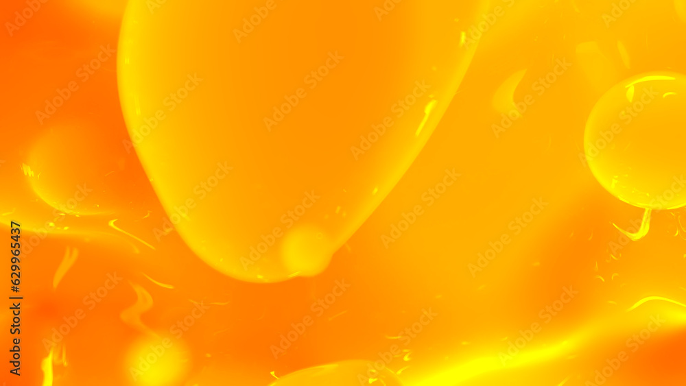 Aufkleber orange honey color reflecting slight benign meta objects bg - abstract 3d rendering