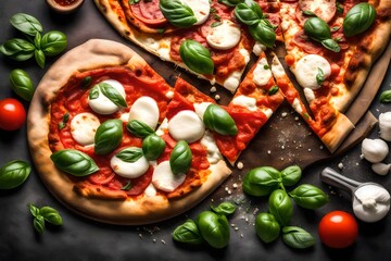 pizza with tomatoes and olives