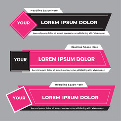 Lower third banner template design vector illustration