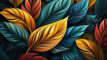 Obraz na płótnie Canvas Abstract Foliage Line Art Vector Background