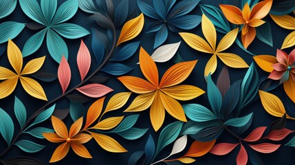Abstract Foliage Line Art Vector Background