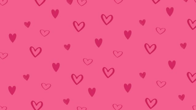 Happy Valentines Day heart animation background pattern love texture motion hearts