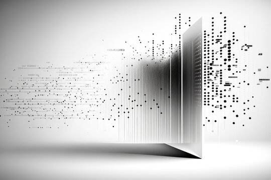 Black and white big data information flow material, generated by AI