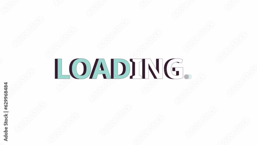 Poster capital letters with shadow effect line 2d loading animation. uppercase animated cartoon text 4k vid