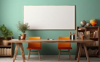 Classroom with Whiteboard   Minimalism