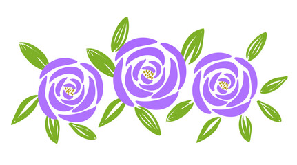 hand drawn vector brush purple roses flower arrangement